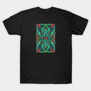 Dragon Head Irish Celtic Knot Jewel Tones T-Shirt